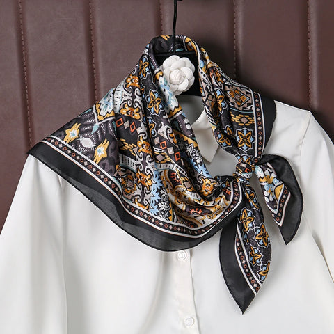 Summer Beach Heart Print Silk Hijab Scarf
