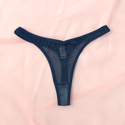 Seamless Thongs for Women – Translucent Mesh T-back Underwear
