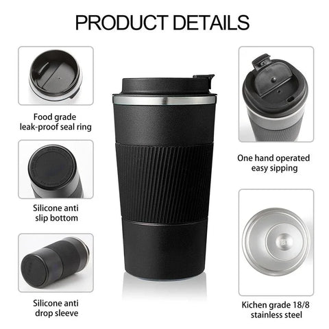380ml 510ml Stainless Steel Coffee Cup Thermal Mug - Insulated Travel Mug