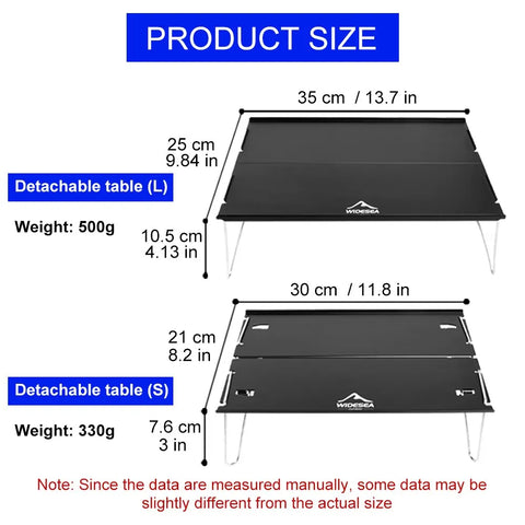 Widesea Camping Foldable Table - Lightweight Outdoor Desk for Picnics, Fishing, and Adventure