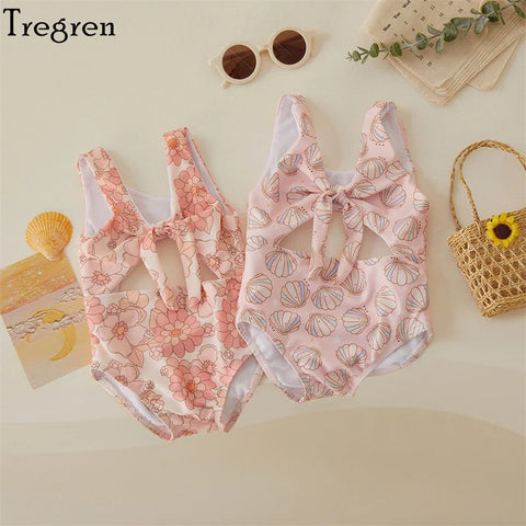 Tregren Peuter Baby Meisjes Bloemen Schelp Print Badkleding