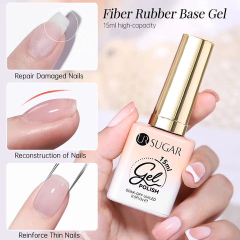 UR SUGAR 15ml Fiber Rubber Base Gel for Nail Repair