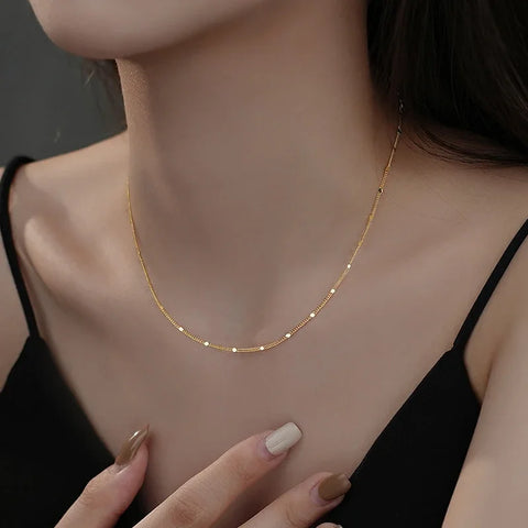INZATT Real 925 Sterling Silver Water Drop Choker Necklace