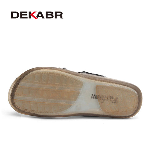 DEKABR Heren Sandalen van Koeienleer - Zomer Casual Schoenen 