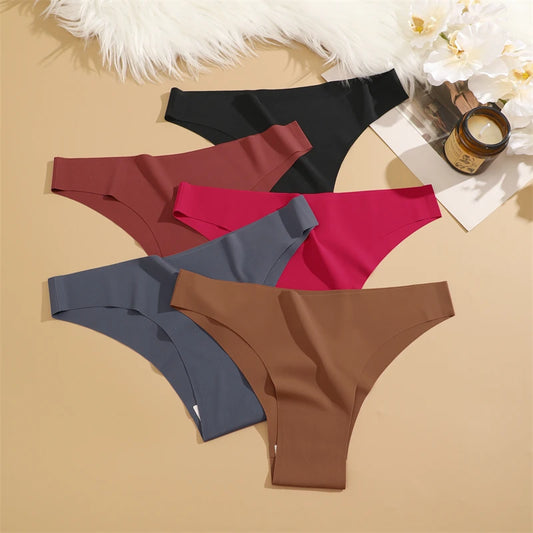 3Pcs Ultra-thin Seamless Silk Underwear for Women
