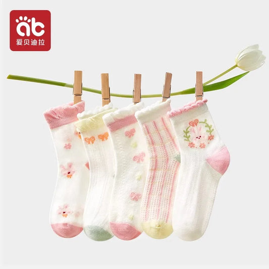 AIBEDILA Cute Rabbit Kids Socks - 5 Pairs