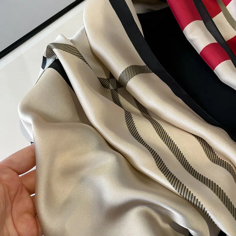Satin Silk Shawl Hijab Scarf for Women - Summer Beach Wrap