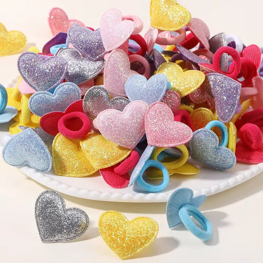 10pcs Cartoon Ponytail Holder Hair Tie Set - Cute Small Animal Heart Crown Elastic Bands for Girls