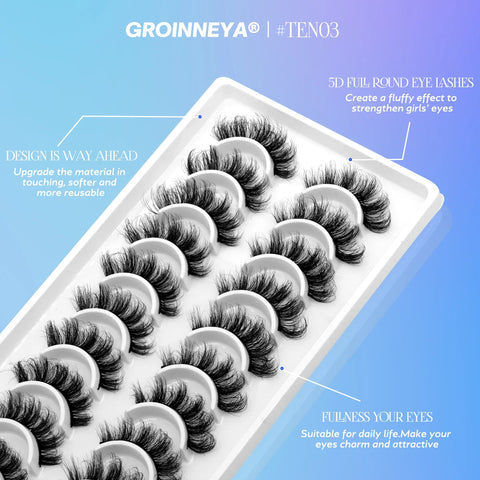 GROINNEYA 3D Mink Lashes - 5/10 paar