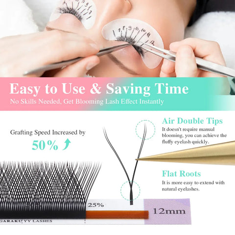 NAGARAKU YY Shape Hand Woven Premium Mink Soft Light Natural Eyelashes Extension Makeup Mesh