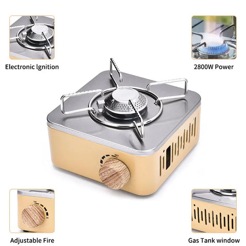 PACOONE Camping Gas Stove 2800W High Firepower Portable Cassette Furnace Outdoor Gas Burner