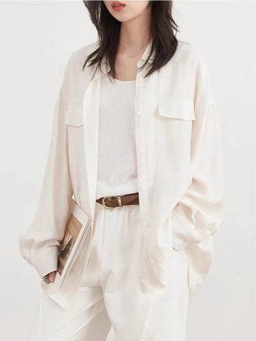 CHIC VEN Women's Solid Long Sleeve Blouse