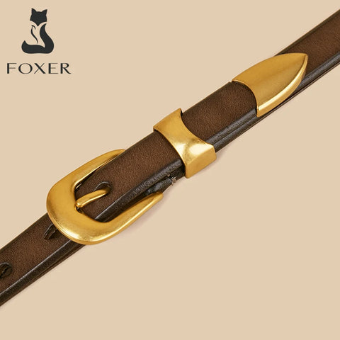 FOXER Fashion Thin Belt for Women