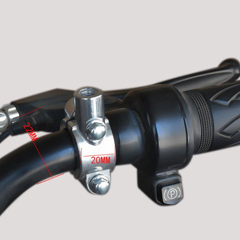 2 stuks Motorfietsaccessoires Zwart Zilver Spiegelbevestiging Klem Achteruitkijkspiegelhouder 22mm 10mm 8mm 25mm