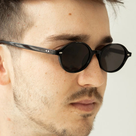 JNPCXI Retro Kleine Ovale Zonnebril – Luipaard Candy-Kleur UV400 Unisex Rivet Punk Shades
