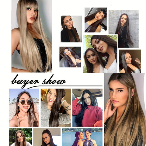 Lang steil kapsel 16 clips 7 stuks/set haarextensies