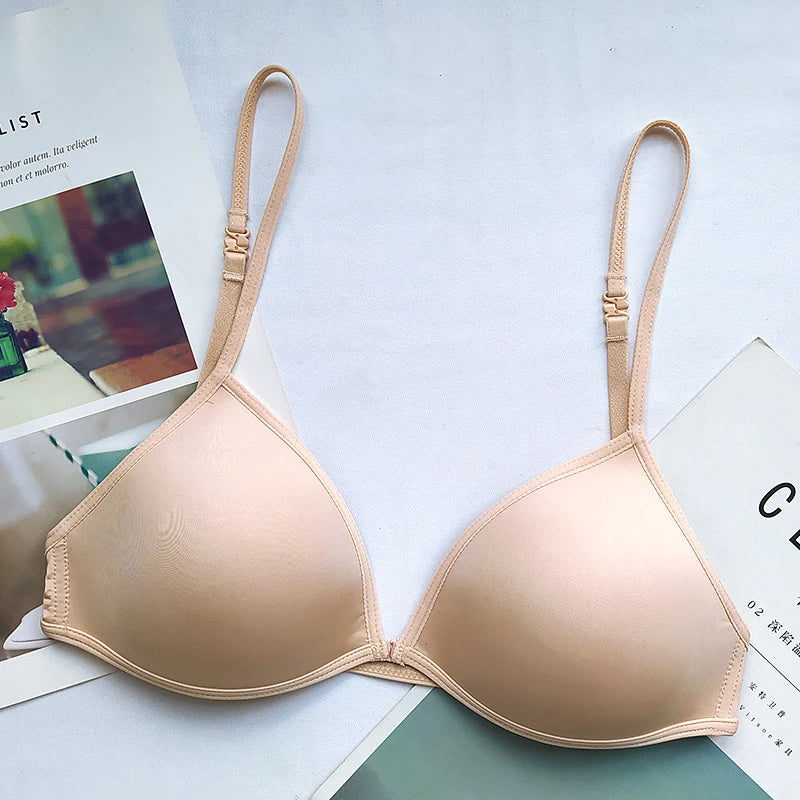 FINETOO Sexy Thin Seamless Triangle Cup Bra