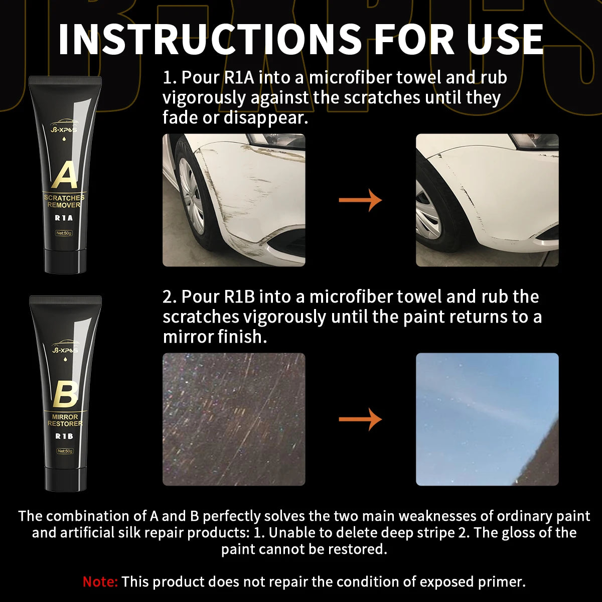 Car Scratch Remover Paint Care Set - R1 Auto Scratch Repair and Polishing