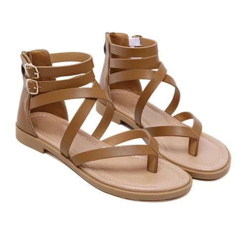 BEYARNE Zomer Dames Cross Tie Peep Toe Sandalen