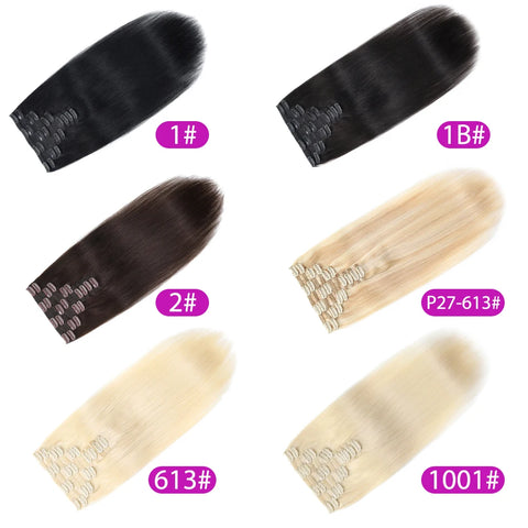 160g Clip In Human Hair Extensions - Blonde Chocolate Brown Ombre