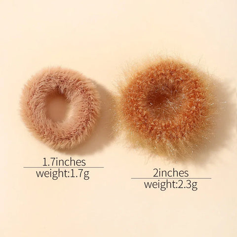 5Pcs/lot New Elastic Hair Band Hair Tie for Girls - Plush Color Matching Hair Rope for Everyday Use