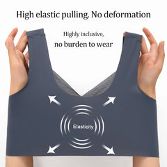 Women Seamless Plus Size Lace Push Up Sports Bra