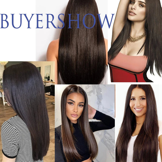 Long Straight Hairstyle 5 Clip Natural Hair Extension