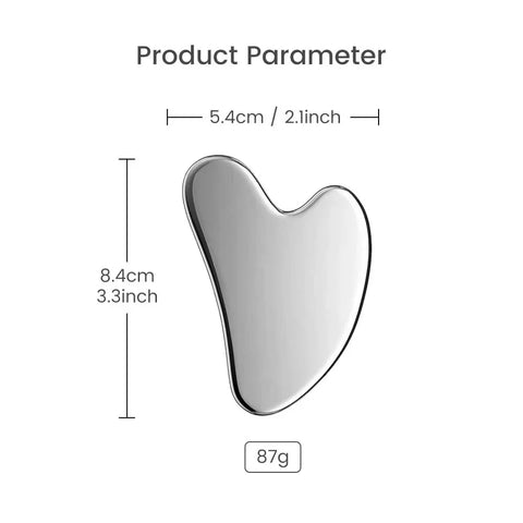 Stainless Steel Gua Sha Board for Face and Body Massage - Facial Scraping Plate and Spa Scraper