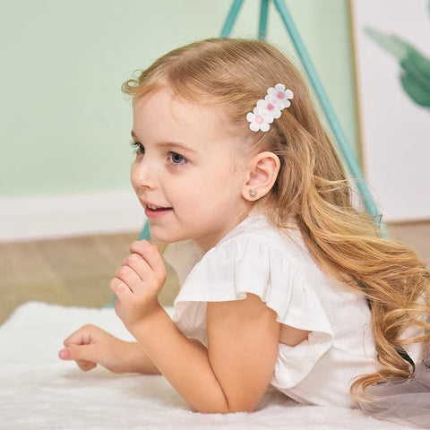 2 stuks/set schattige geborduurde bloemen haarspeldjes voor kinderen meisjes - drukknopen haarspelden BB clip haarspeldjes hoofddeksels accessoires