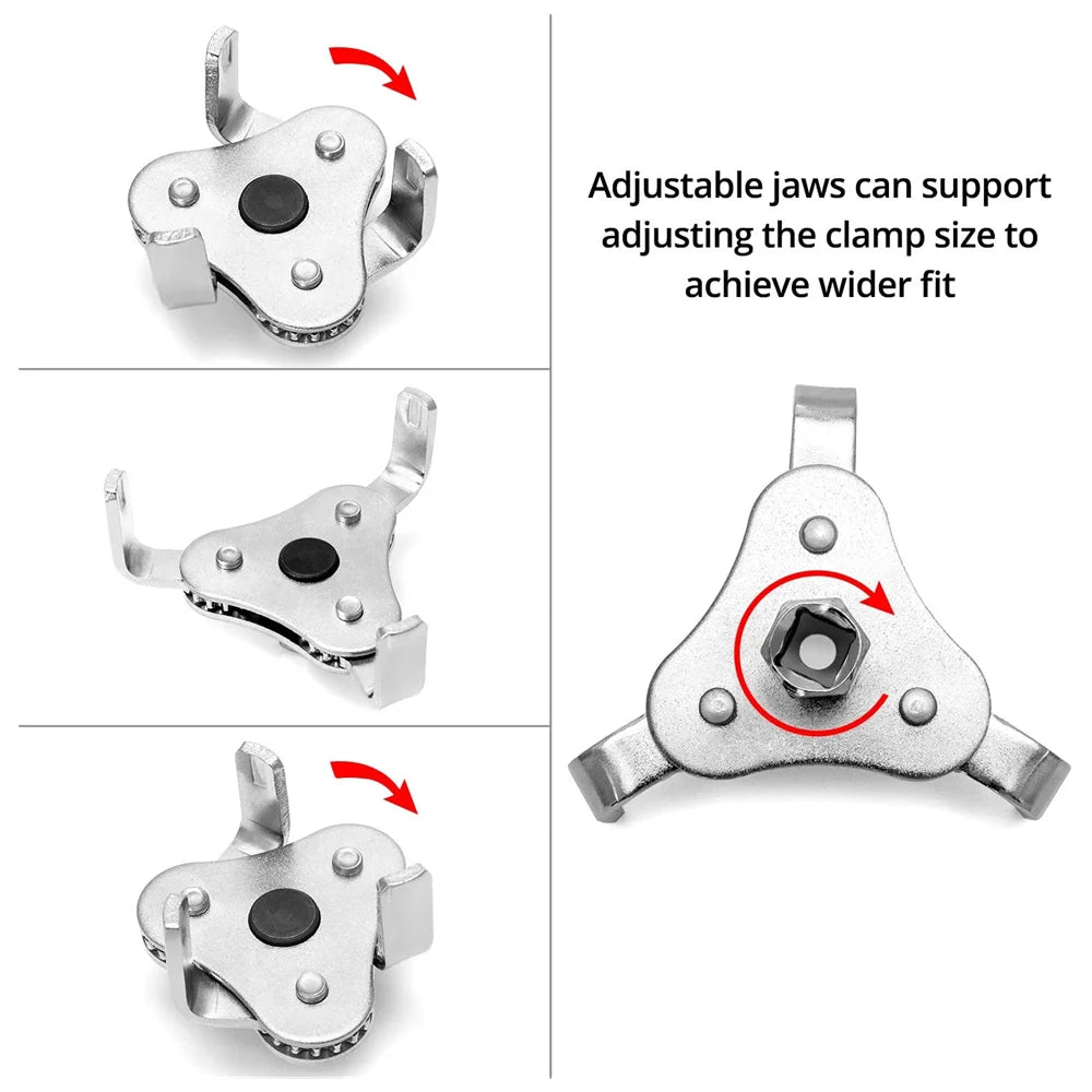 Universal Oil Filter Wrench - Adjustable Removal Tool for Easy Car Maintenance