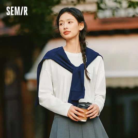 Semir T-shirt met lange mouwen voor dames - Basic ronde hals