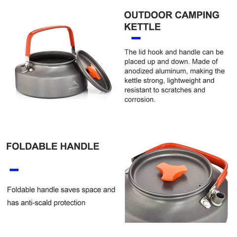Widesea 1.1L 2L 1.5L Camping Water Kettle - Outdoor Coffee Kettle & Picnic Set