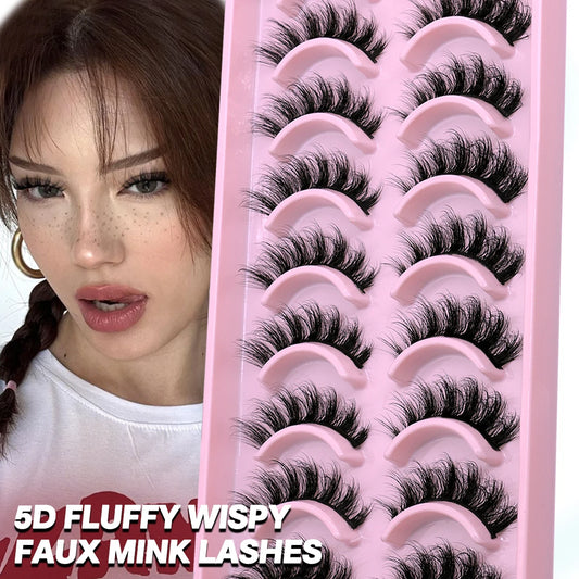 GROINNEYA 3D Faux Mink Lashes – 5/10 Pairs