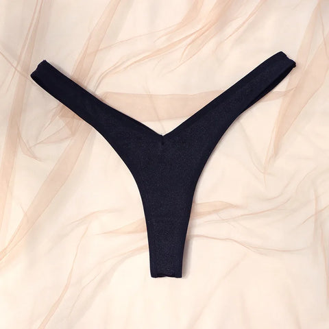 Seamless Thongs Solid Thong Panties for Women - Soft Silk Tangas