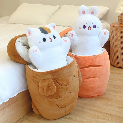 Japan Taiyaki Cat Plush Toy – 40/60/80cm Anime Plushie with Cushion Bag & Animal Pillow Designs