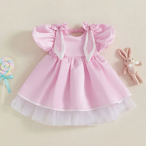 Tregren Kids Girls Easter Dress with Bunny Ears