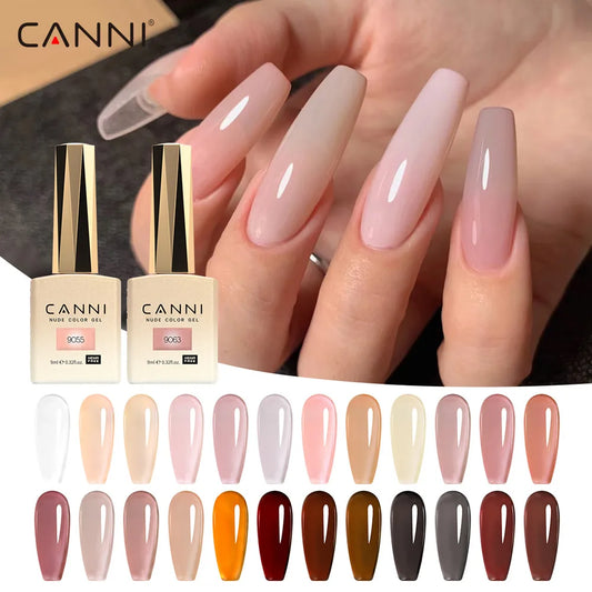 CANNI 9ml HEMA FREE Transparent Color Nail Gel - CC3 Milky White Nude