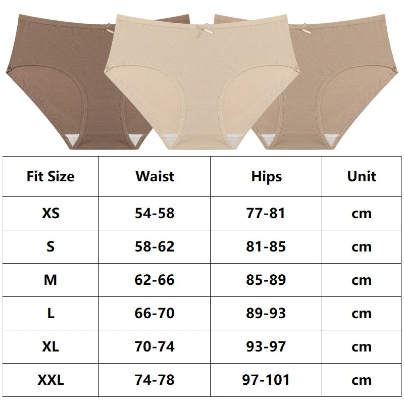 FINETOO 4Pcs Cotton Women's Seamless Plus Size Panties
