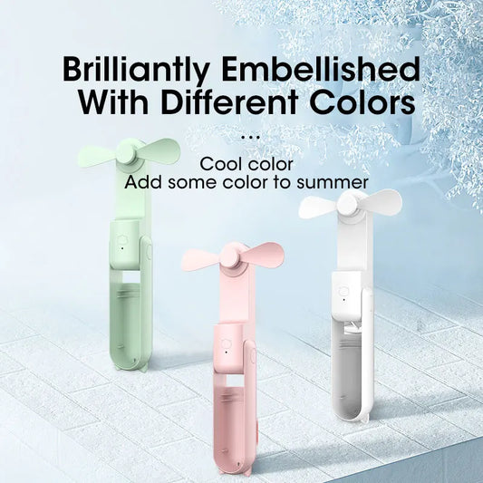 2000mAh Mini Portable Fan - USB Rechargeable, Collapsible Handheld & Desktop Fan for Office and Home