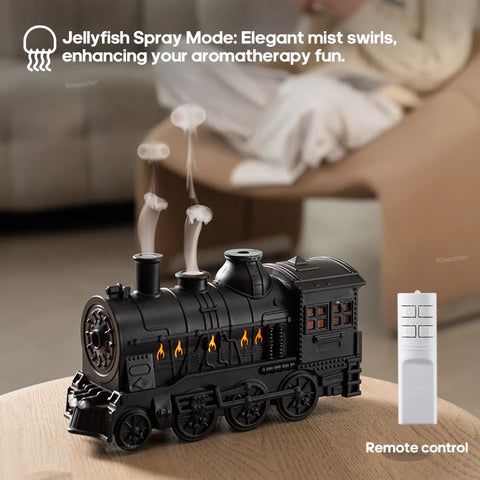 Mini Train Shape Aroma Essential Oil Diffuser with Light and Remote Control