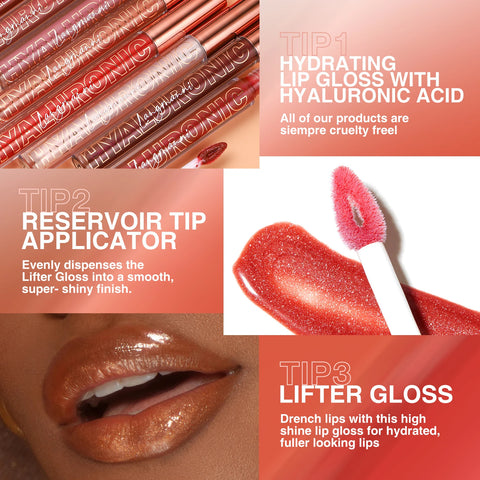 Hyaluronic Acid Lip Gloss - 8-Color Shimmering Lip Tint