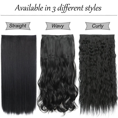 Synthetic 5 Clip In Hair Extensions 80CM - Long Straight Hairpiece