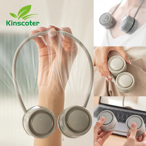 Kinscoter Mini Nekventilator - Draagbare USB oplaadbare 1600mAh koelende nekventilator voor buitenactiviteiten