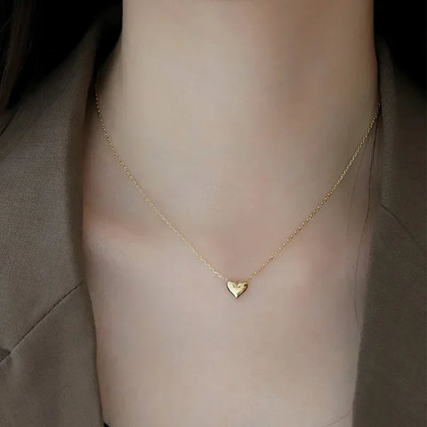 INZATT Light Luxury Heart Pendant Choker Necklace