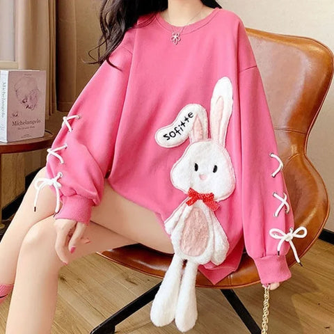 Kawaii schattige konijnensweatshirt voor dames