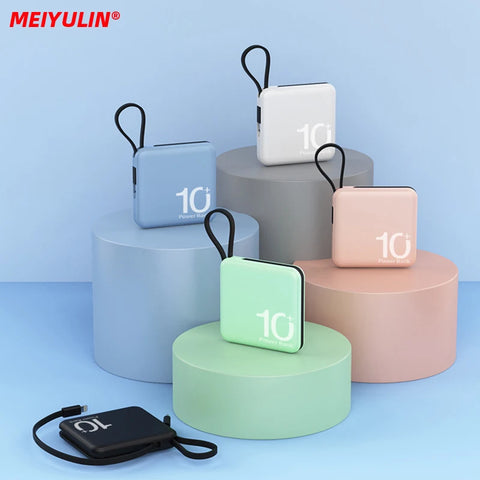 10000mAh Power Bank – Built-in USB-C Cable with Lanyard