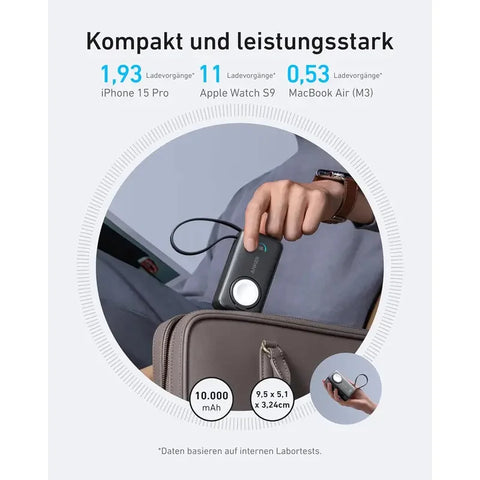 Anker MagGo 10000mAh Power Bank – Apple Watch Certified with USB-C Cable, 35W