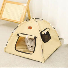 Cozy New Three-Color Tent Nest with Door Curtain for Pets - Four Seasons Comfort