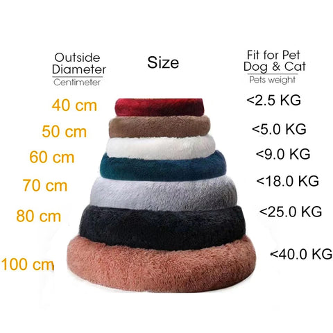 Pluche ronde donut hondenmand - Gezellig en stijlvol bed voor middelgrote tot grote huisdieren