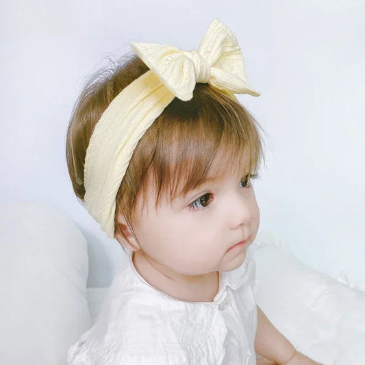 1pcs Newborn Baby Headband for Girls - Soft Nylon Turban Bows Hair Accessories